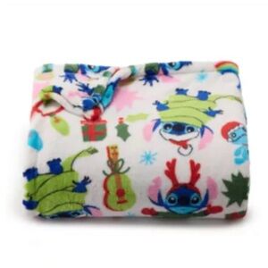 NEW Disney Holiday Oversized Plush Throw Blanket by The Big One - Stitch Lights